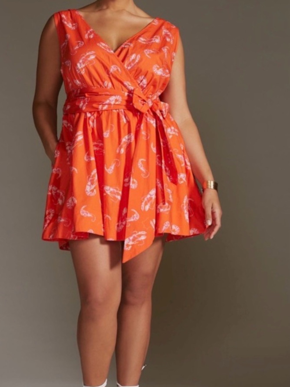 Anthropologie Maeve Mainely Lobster Wrap Dress 2X Like New